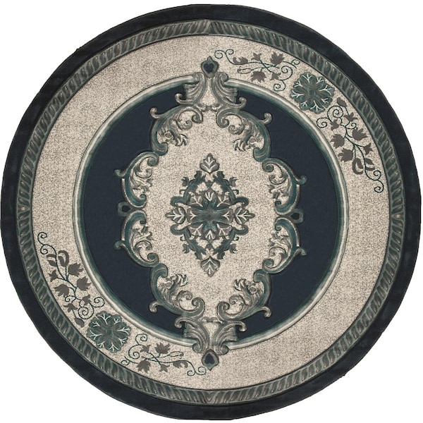 Manmade 7 ft. 10 in. Bristol Fallon Aqua Round Rug MA3095817 - main